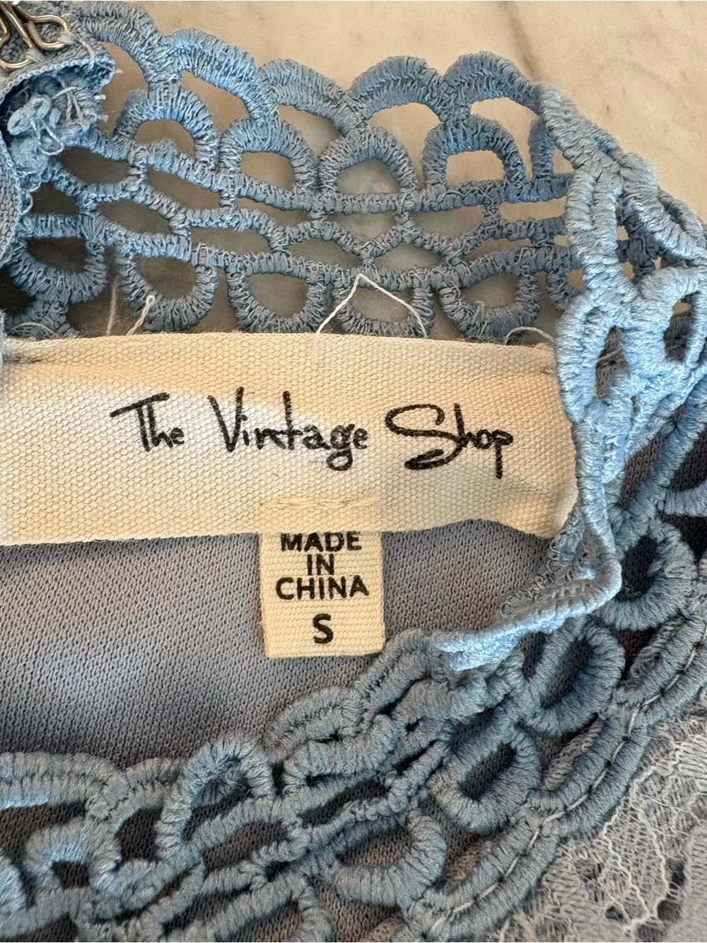 Light Blue Lace Ruffled Dress - Picture 4 of 5
